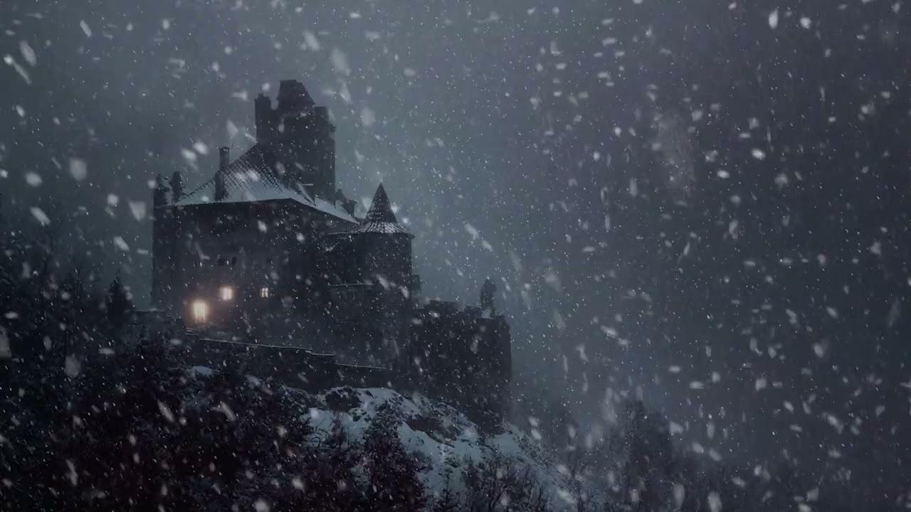 Howling Storm Across The Desolate Citadel: 3 Hours Of Cold Winter Wind And Snowstorm Sound