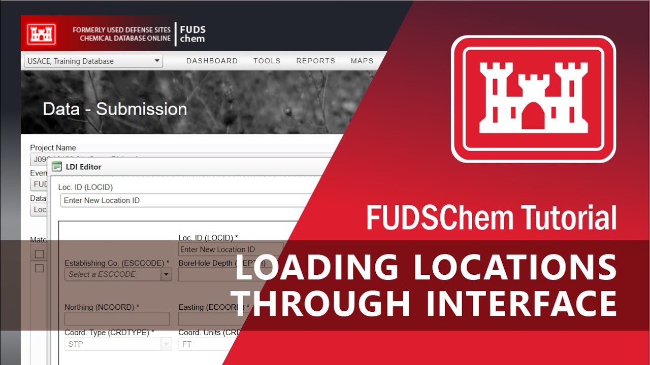 Loading Locations Through the FUDSChem Interface