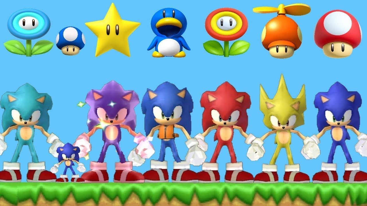 All Sonic Power-Ups in New Super Mario Bros Wii (4K HD)