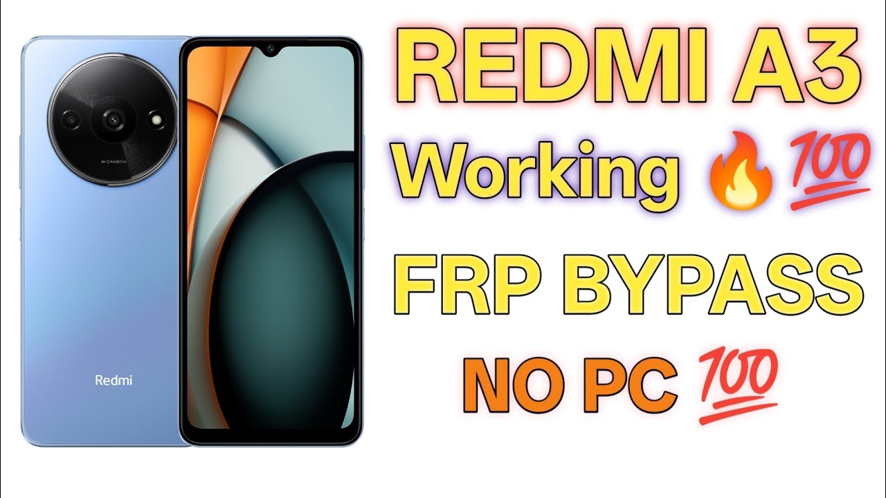 Redmi A3 FRP Bypass Google Account  without PC Updated Activity Launcher Working 100% Conformed 2026
