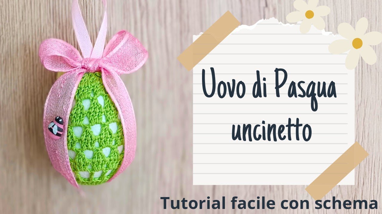 (9) Uovo di Pasqua uncinetto.Tutorial uncinetto facile con schema. Crochet easter egg.