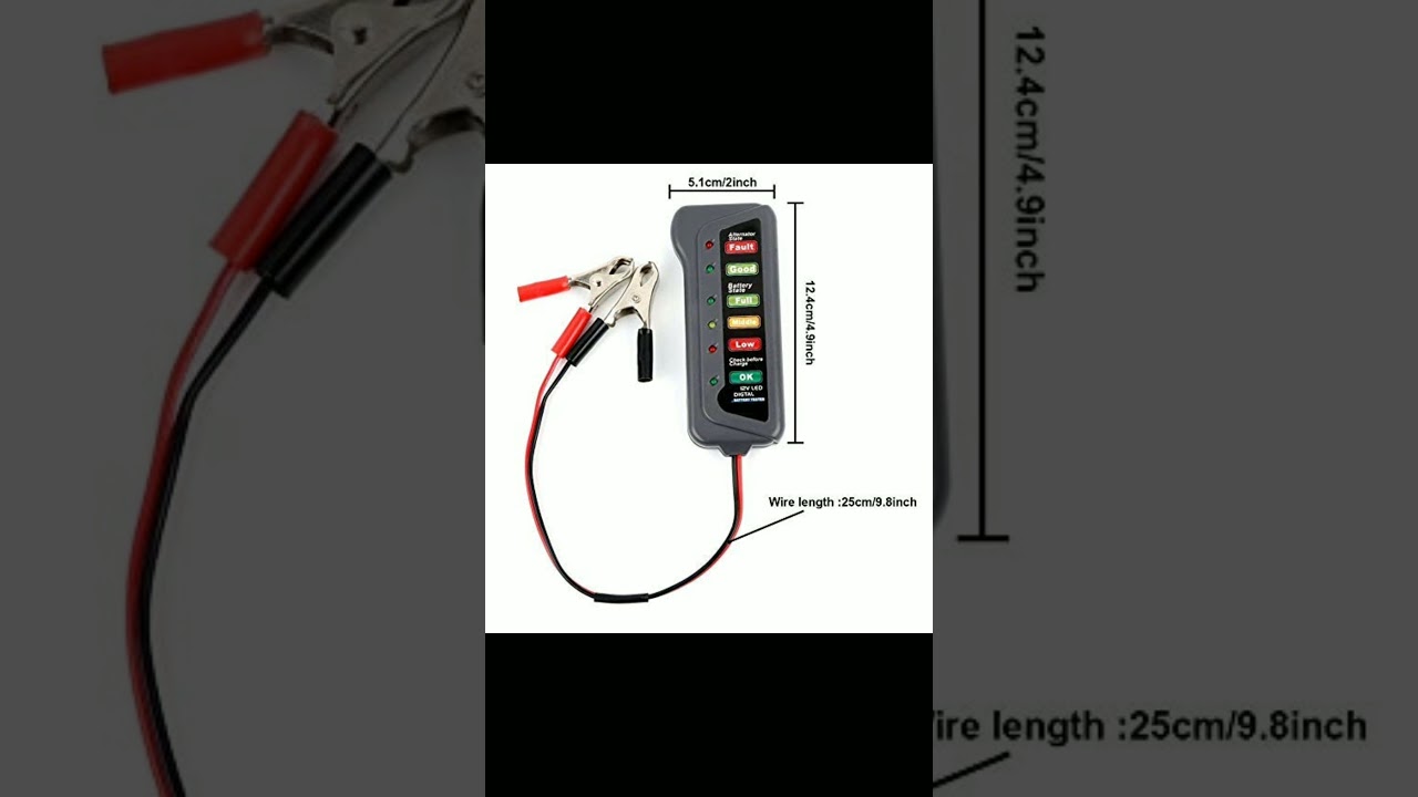 12V Digital Battery Tester Alternator for Vehicles with 6 LED Lights