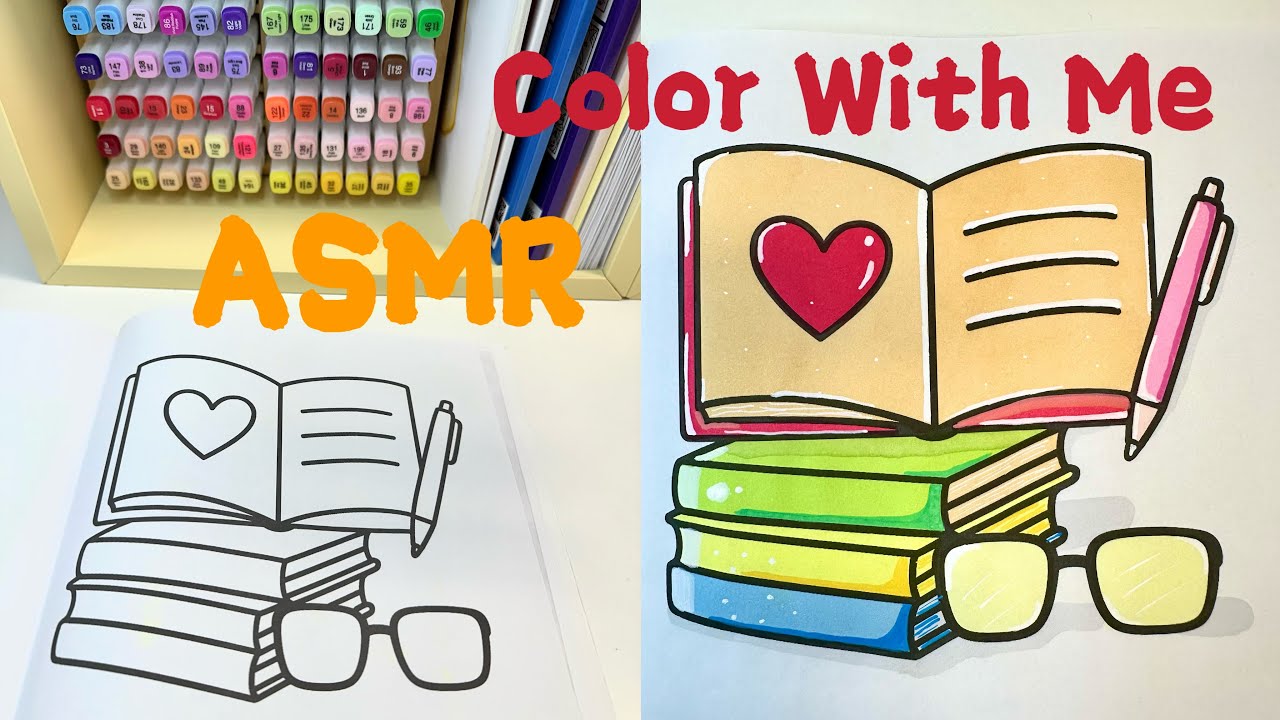 Relaxing Coloring with Me ｜Cozy Books & Study Vibes | No Talking#drawing #satisfying 