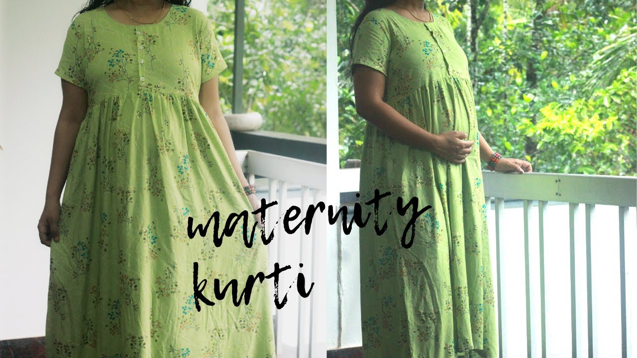 Front Open Pleated kurti |  Maternity Kurti |  Feeding Kurti Cuttind And Stitching