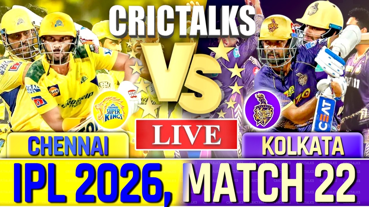 🔴 Live: CSK vs KKR, IPL 2026, Live match Today, Live Cricket Score, Commentary - 12 Over