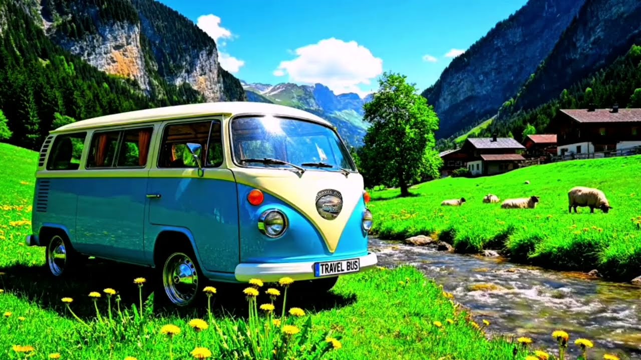 Travel Bus Nature 4K Switzerland 🇨🇭 screensaver 4k asmr sound  #travelswitzerland #travelbus1 #asmr