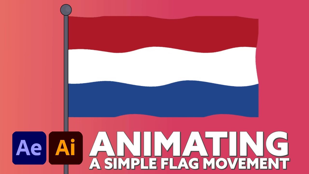 How to create a Simple Animated Flag | Illustrator & After Effects Tutorial