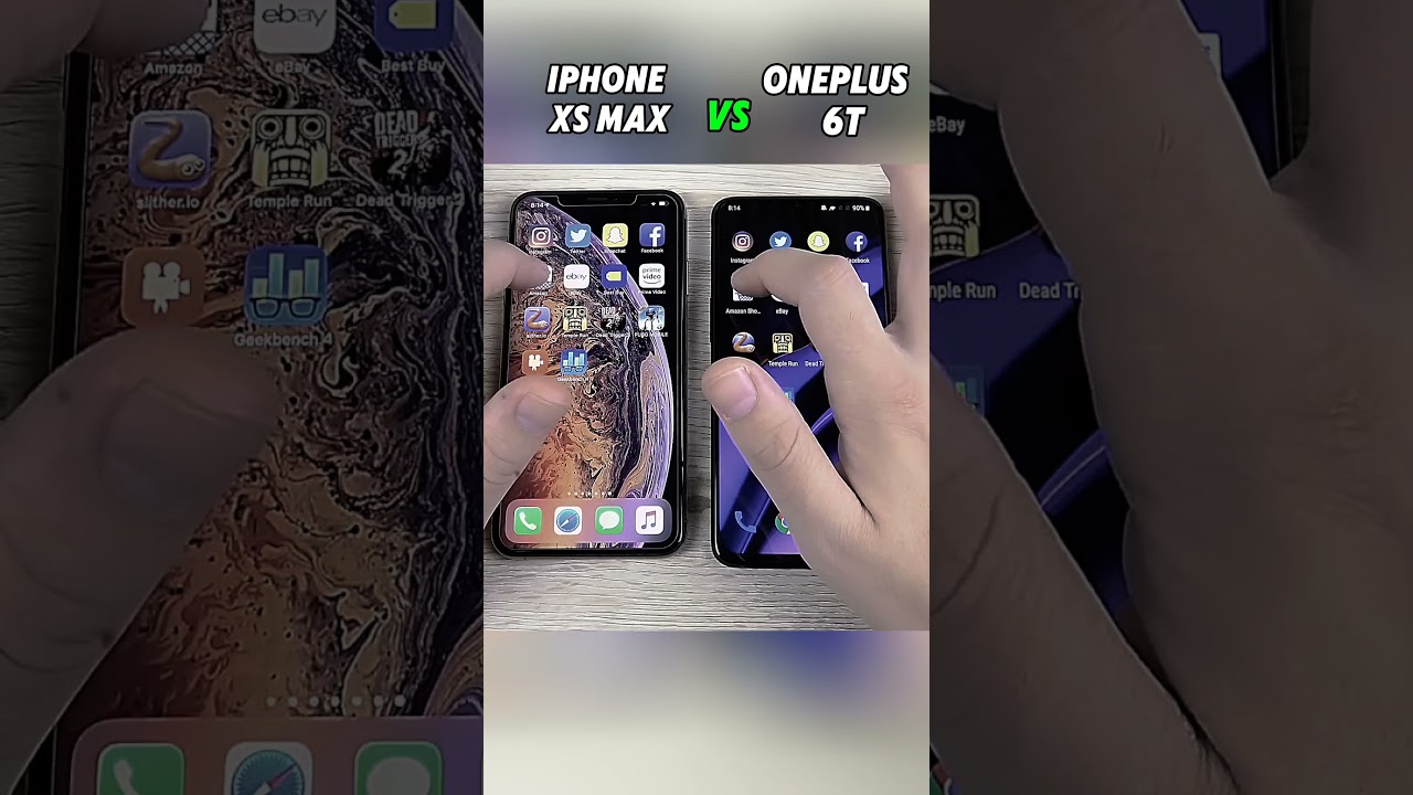 iPhone XS Max vs OnePlus 6T Speed Test! 📱⚡ Old Flagships Battle!#shorts#viralvideo