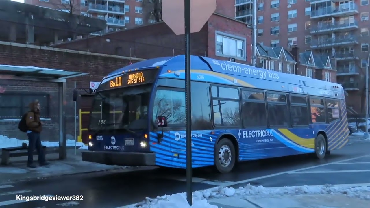 MTA New York City Bus: 2023 Nova Bus LFSe Electric Bus 5026 on the Bx10 Bus.