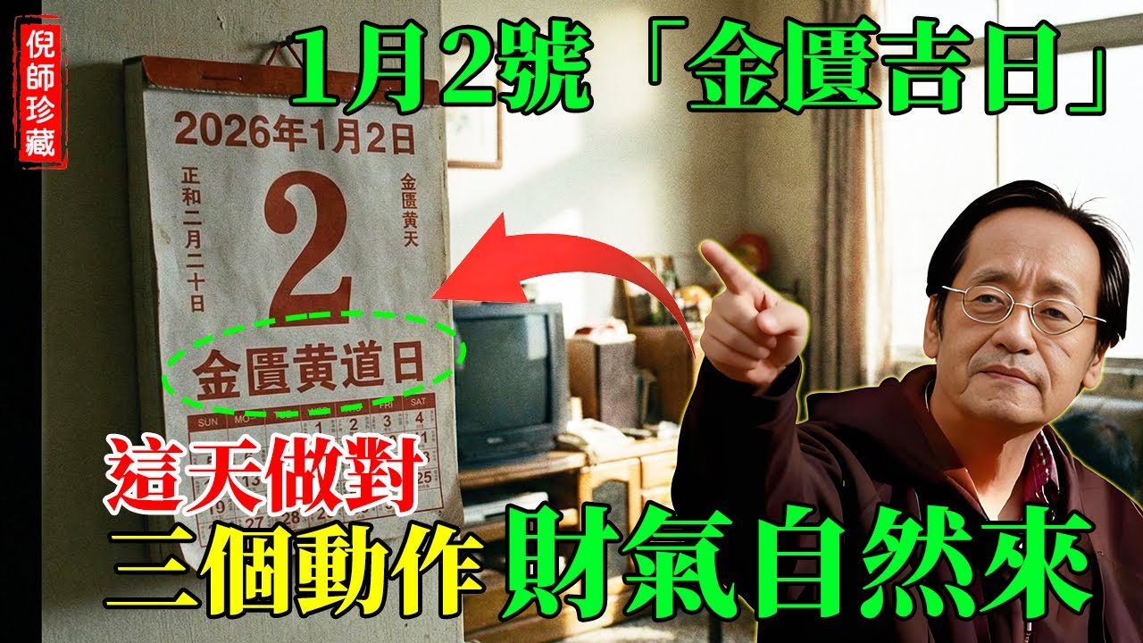 倪海廈：2026年1月2日「金匱吉日」，在這天做對3個動作，不用求神拜佛，財氣自動吸進來！#倪海厦 #2026運勢 #金匱吉日 #金匱日 #黃道吉日 #財運 #改運 #丙子日 #生肖運勢