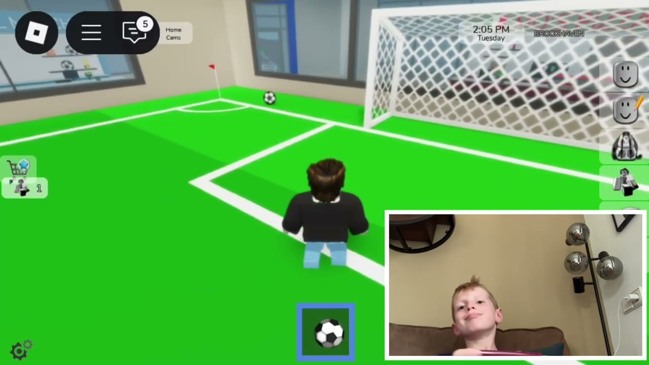 Lennox in een Roblox Voetbalstadion