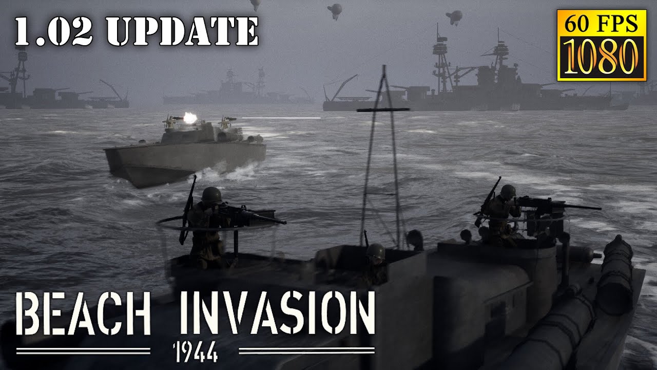 Beach Invasion 1944. 1.02 update gameplay [HD 1080p 60fps]
