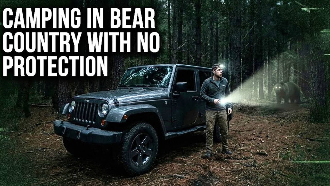 Camping in BEAR COUNTRY with no Protection [ Scary Noises, Night Vision, Adrenaline ]