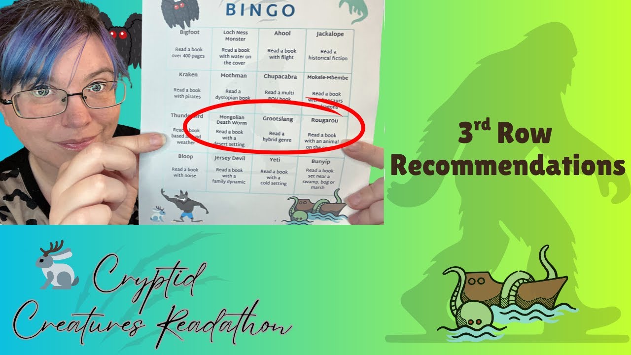 #CryptidCreaturesReadathon Recommendations || Prompt Recs for Third Row of the Bingo Board