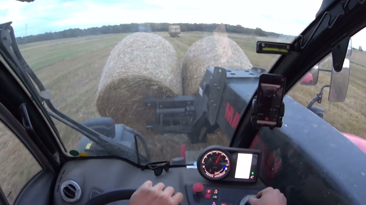 Zwożenie słomy 2k21 z perspektywy operatora Manitou MLT630-105 Premium