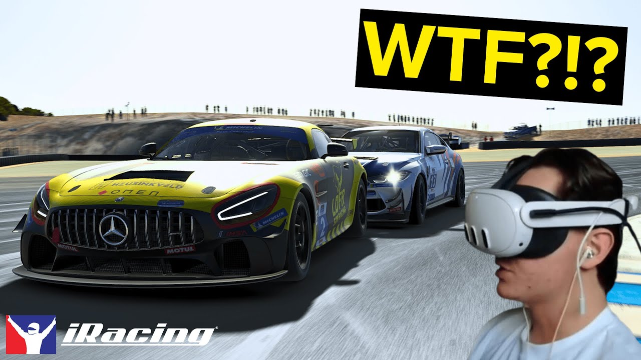 HE COULDN'T OVERTAKE ME, SO HE HIT ME! | iRacing VR | GT4 Challenge @ Laguna Seca