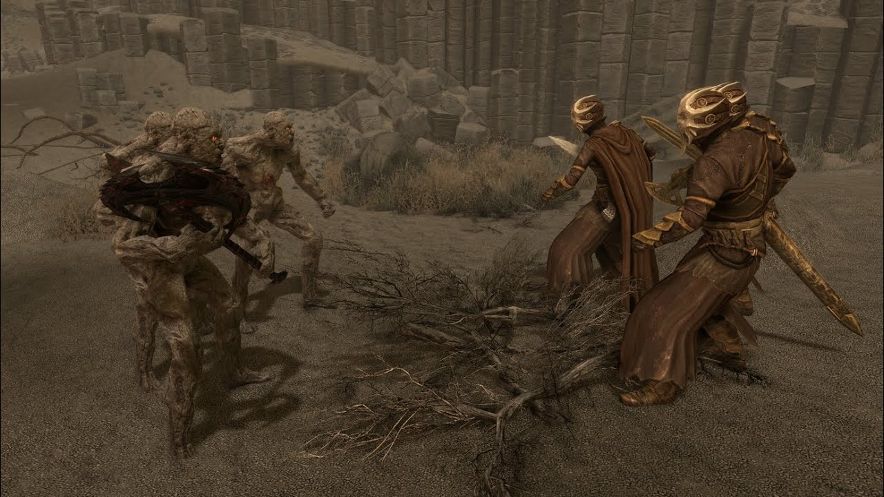 Битва NPC в Skyrim — Порождения пепла против культистов