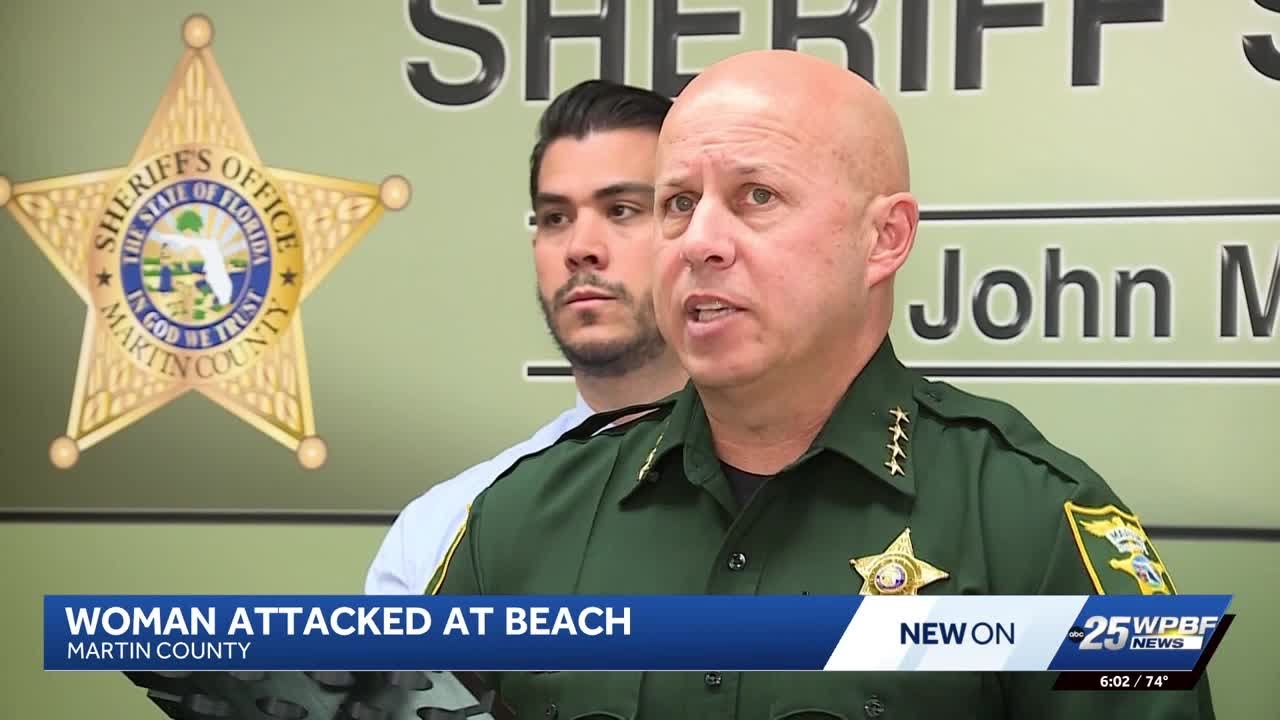 Suspect reacts after reportedly attacking a woman at a Martin County Beach
