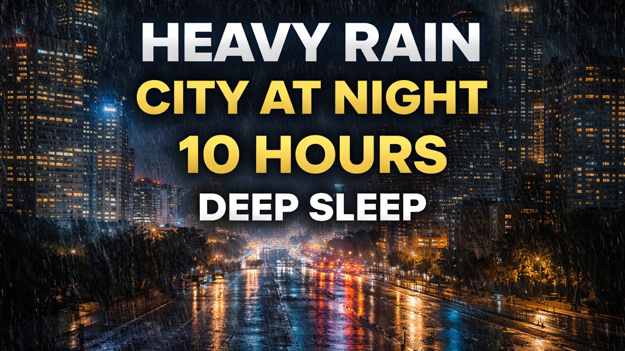 Heavy Rain Sounds for Deep Sleep – 10 Hours of Night Rain Ambience