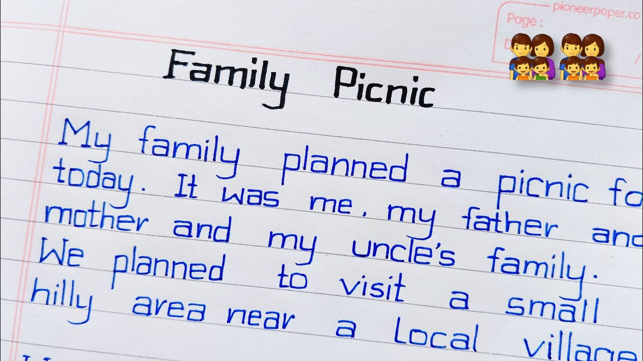 Write a short essay Family Picnic in English|| Paragraph on Family Picnic|  10lines on Family Picnic