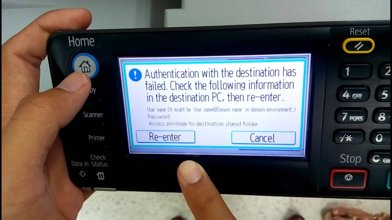Setting target device for scanner on RICOH Aficio MP C305