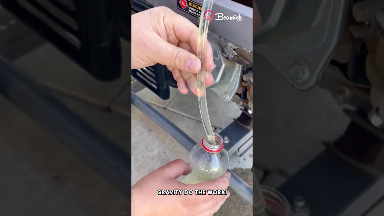 Fuel Siphoning from a Generator #fuel #generator #hack