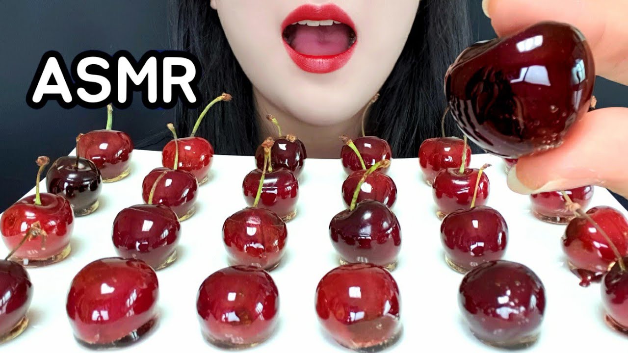 ASMR 체리🍒체리탕후루🍒フルーツ飴 Cherry tanghulu mukbang*Candied* fruit.