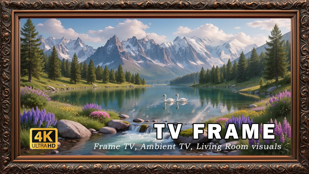 Vintage Mountain Lake Painting for TV Frame 🖼️ | Classic Landscape Art Display 4K