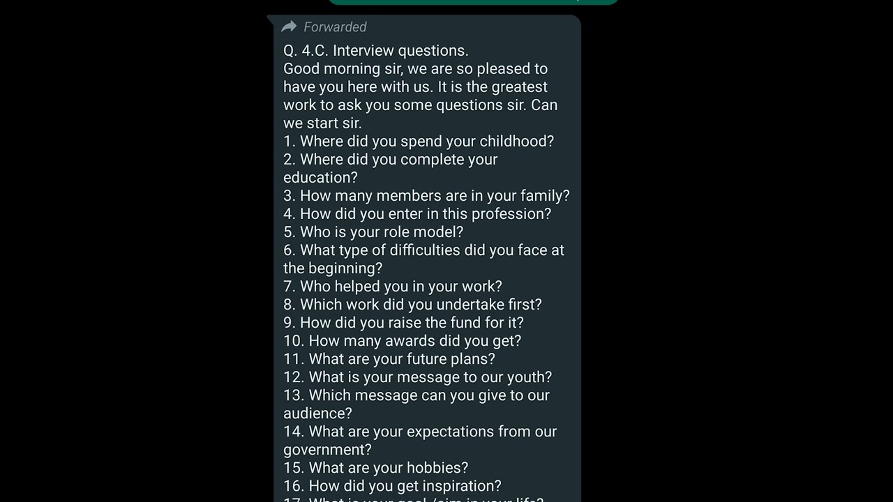 Section III  Writing skills || Interview questions || Q. 4. C. || Adv. Madan Manmode sir.