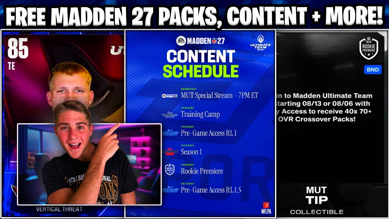 MADDEN 27 PACK GLITCH! GET FREE CROSSOVER PACKS NOW! THIS WEEKS CONTENT SCHEDULE+ MORE!