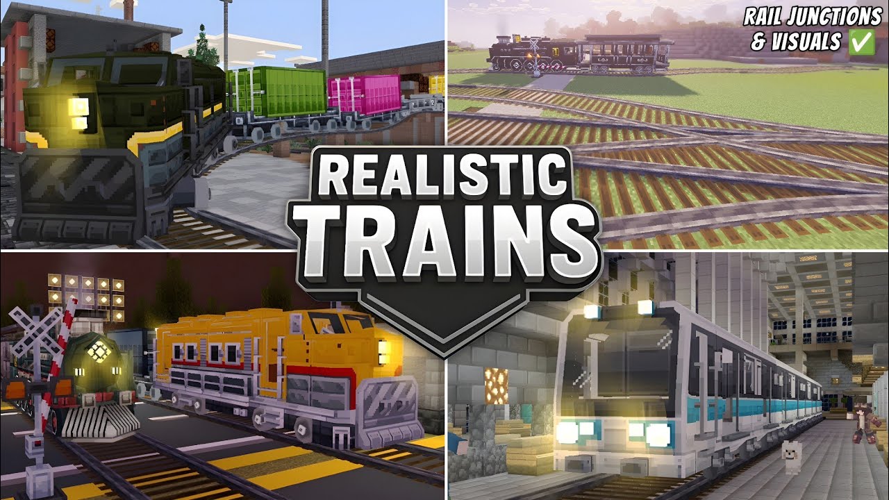 Обзор дополнения Realistic Trains для Minecraft Bedrock | Самые реалистичные анимации поездов!