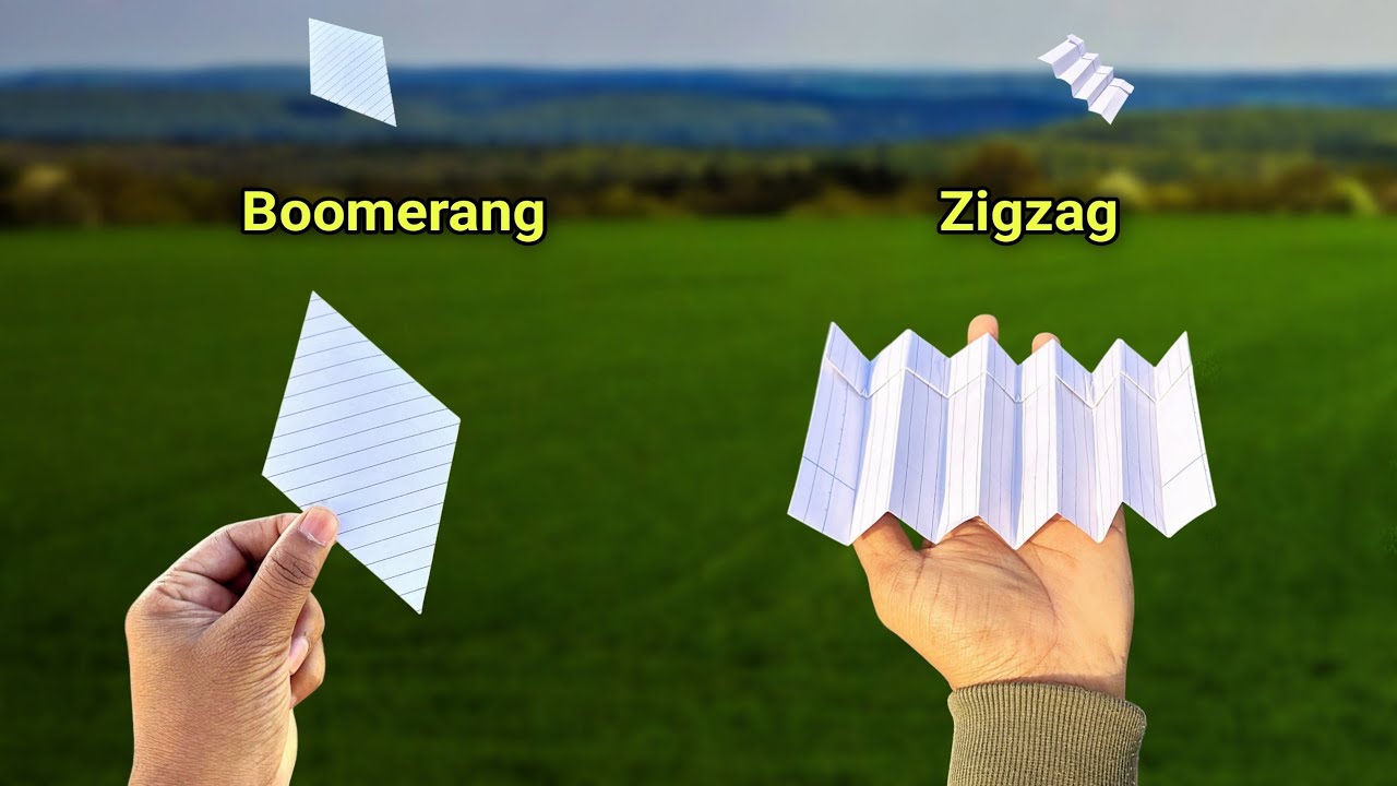 new 2 paper flying boomerang, best 2 flying toy helicopter,  boomerang toy, Zigzag plane