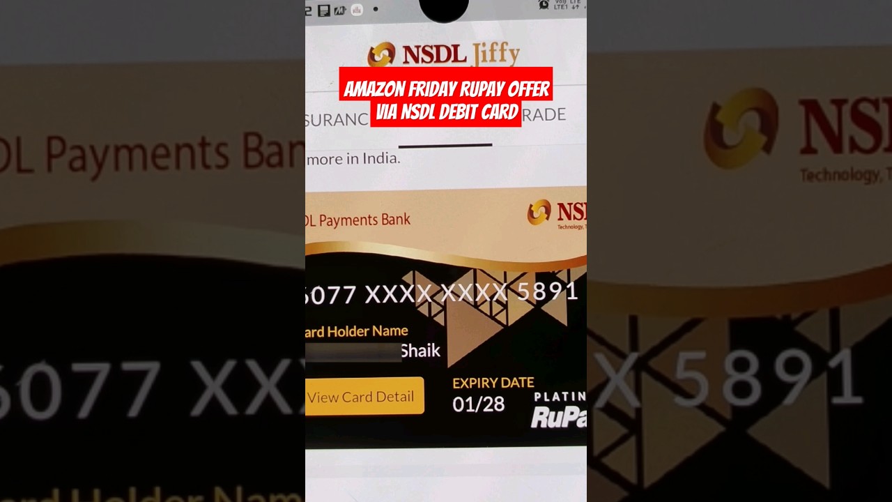 Amazon Friday Rupay Offer via NSDL Platinum Virtual Debit Card #2024 #rupay #shorts