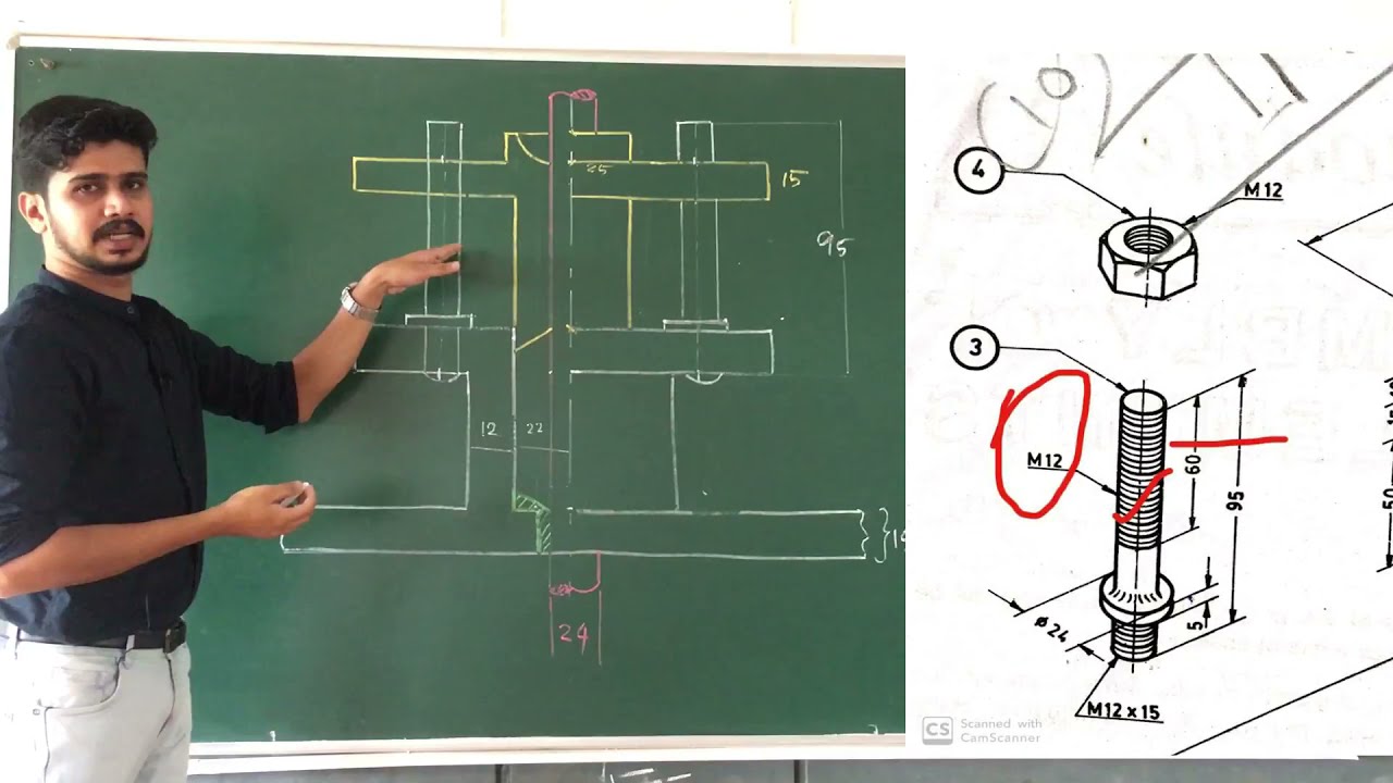 STUFFING BOX ! MACHINE DRAWING FOR DIPLOMA S3(ME & AU)! ASSEMBLE DRAWING !