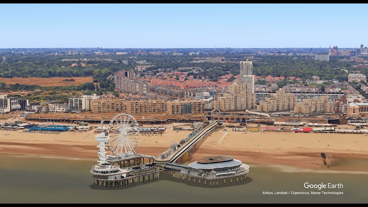 Vlieg van Kijkduin in Den Haag naar Scheveningen over de duinen.