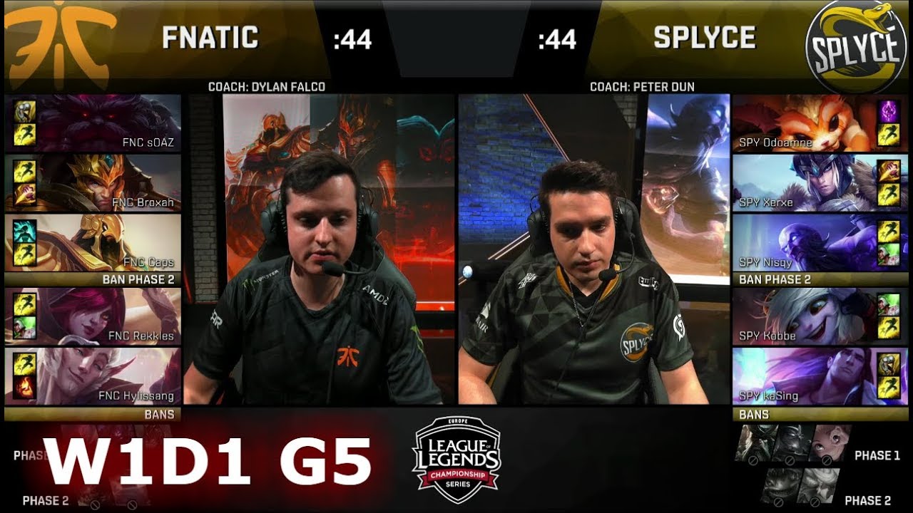 Fnatic vs Splyce | Week 1 Day 1 of S8 EU LCS Spring 2018 | FNC vs SPY W1D1 G5