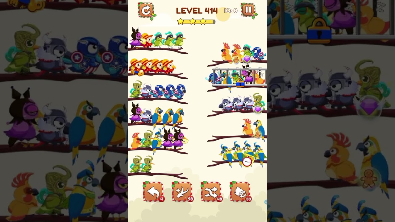 Bird Sort 2 color puzzle level 414 solution 