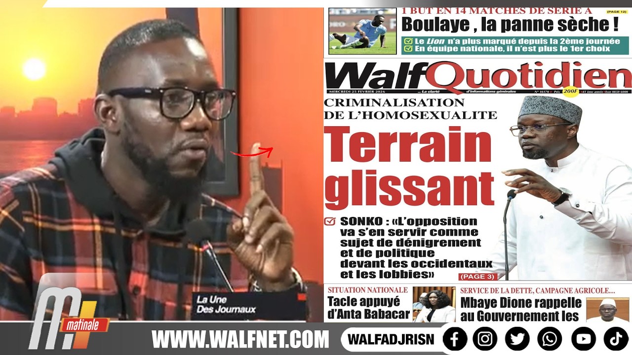 Revue de presse en WOLOF du 25 février 2026 sur walfadjri avec Oumar Gueye