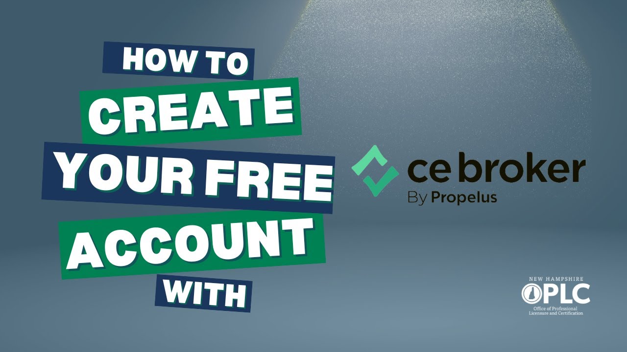 Creating a free account with CE Broker