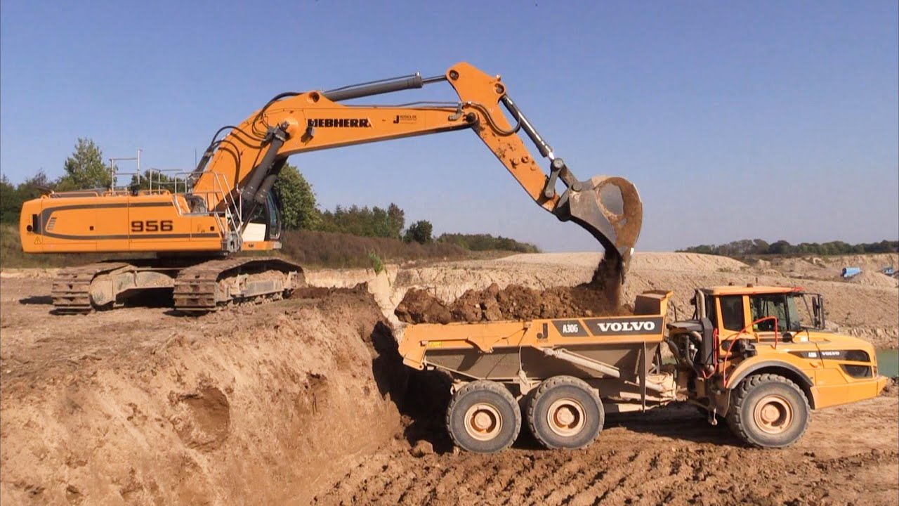 Liebherr R956 Loading Volvo A30 Dumpers
