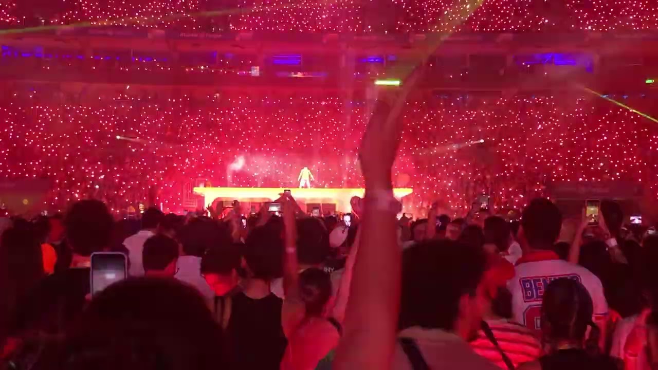 Bad Bunny São Paulo show de luzes  e público delirando Allianz Park 