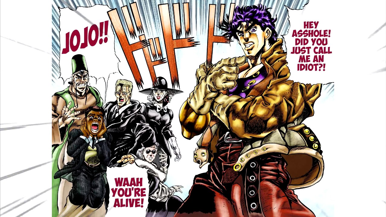 Joseph Joestar's funeral - manga version with anime audio