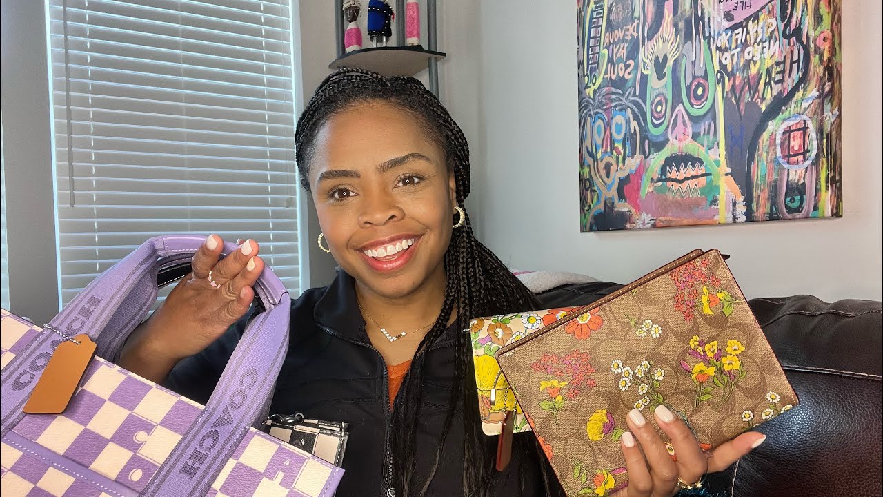 Coach Outlet Haul! Checkerboard and Floral Print Collection😍 Smith Tote and Morgan Crossbody!