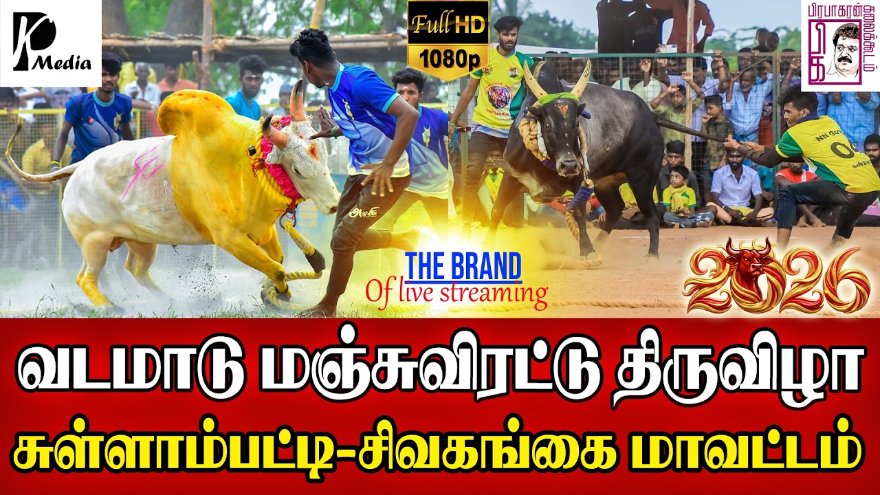 🔴 LIVE (நேரலை) | சுள்ளாம்பட்டி வடமாடு மஞ்சுவிரட்டு 2026 | சிவகங்கை வடமாடு | PK Media