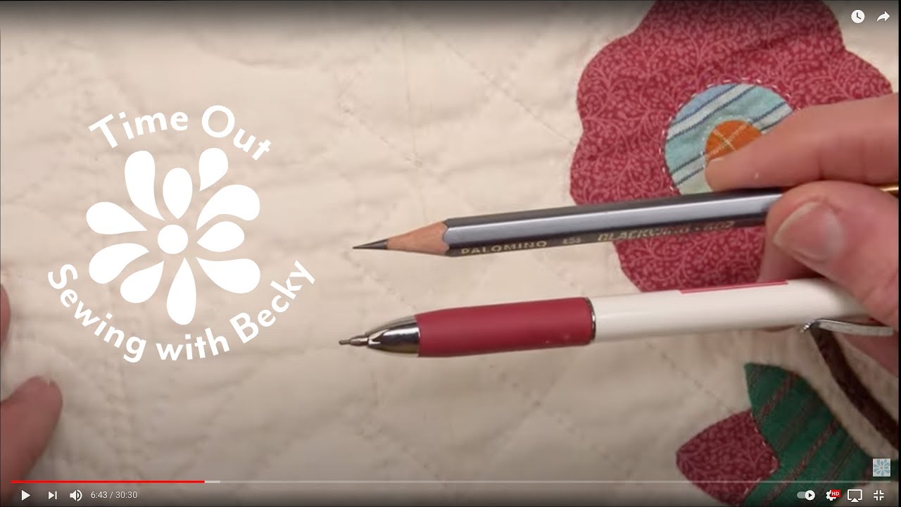 Time Out — Sewing with Becky — Mark Your Quilt