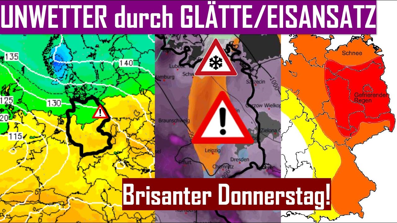 Alle INFOS zur UNWETTERLAGE durch GEFRIERENDEN REGEN und SCHNEE am DONNERSTAG (05.02)⚠️🌨️