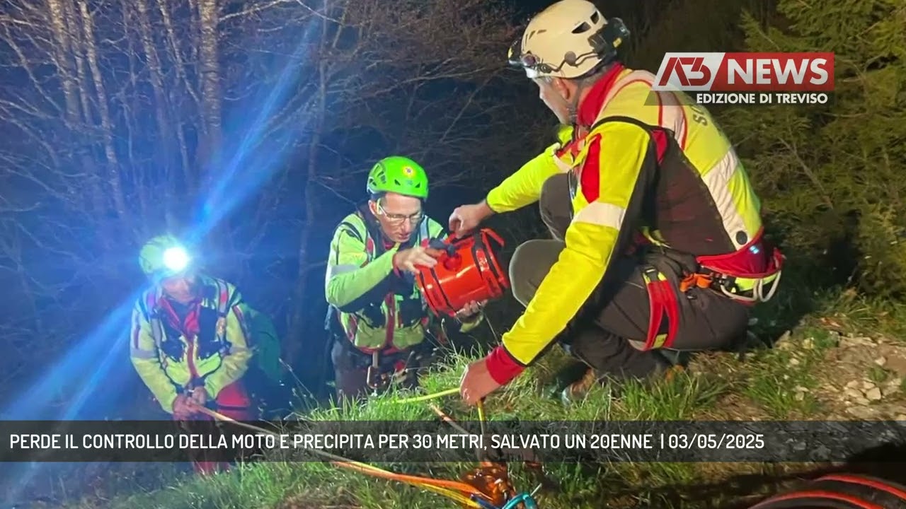 PERDE IL CONTROLLO DELLA MOTO E PRECIPITA PER 30 METRI, SALVATO UN 20ENNE  | 03/05/2025