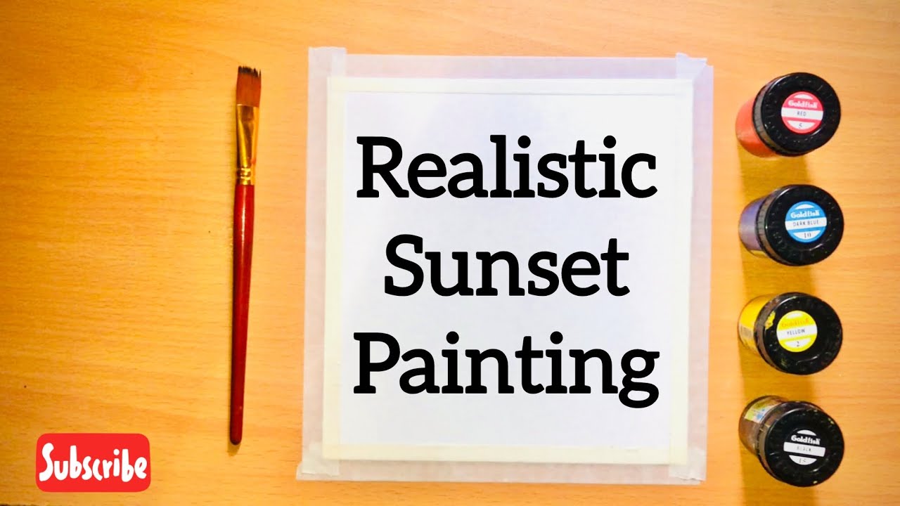 Realistic Sunset acrylic painting | Poster colors | Painting tutorial for beginners | 