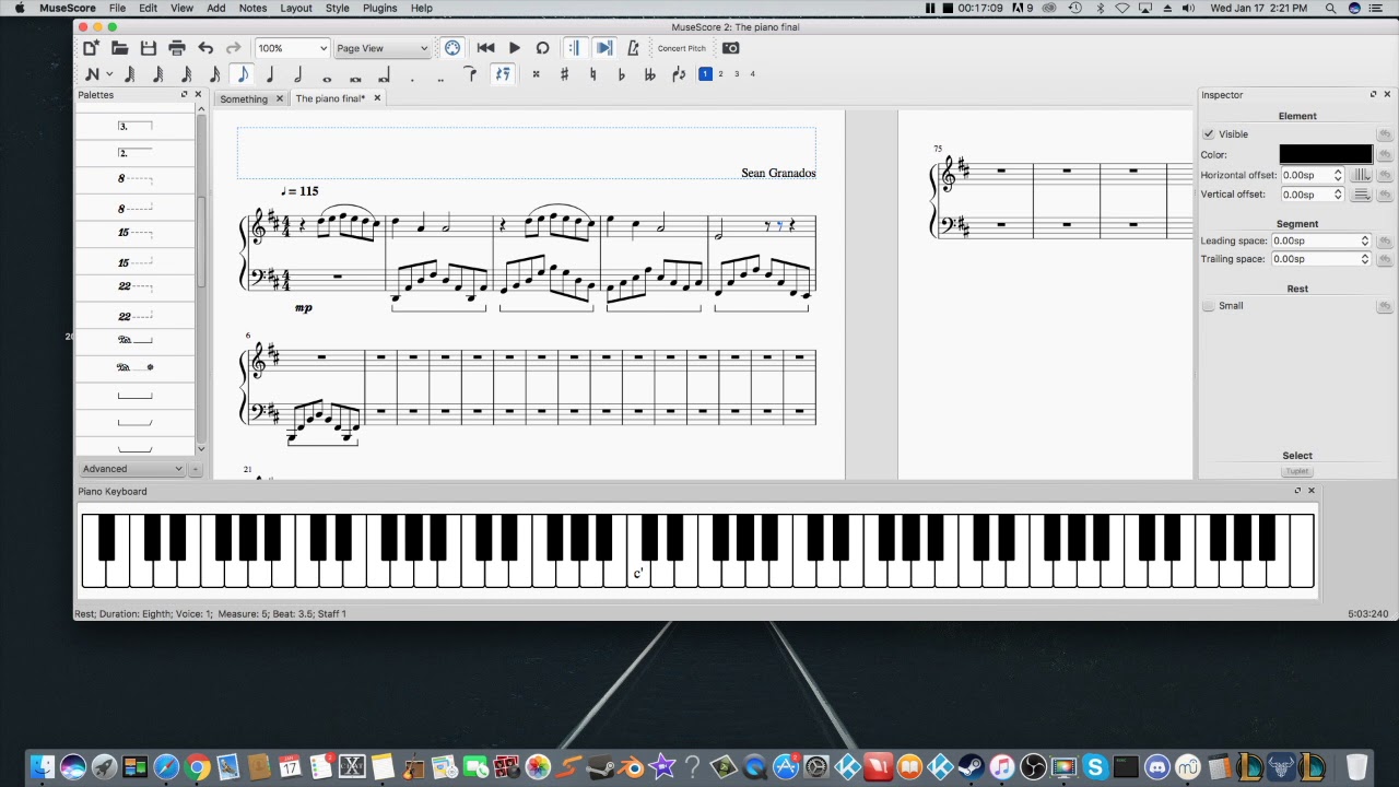 Writing Music - Recording time-lapse c