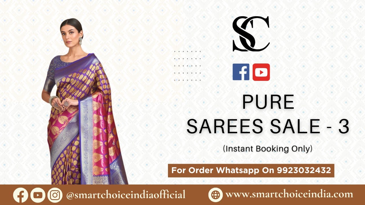 Pure Sarees Sale - 3 (Instant Booking Only) | For Booking: - 9923032432 | For Booking :- 9402283469